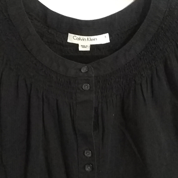 Calvin Klein Cotton Sleeveless Button Front Blouse - Picture 2 of 5